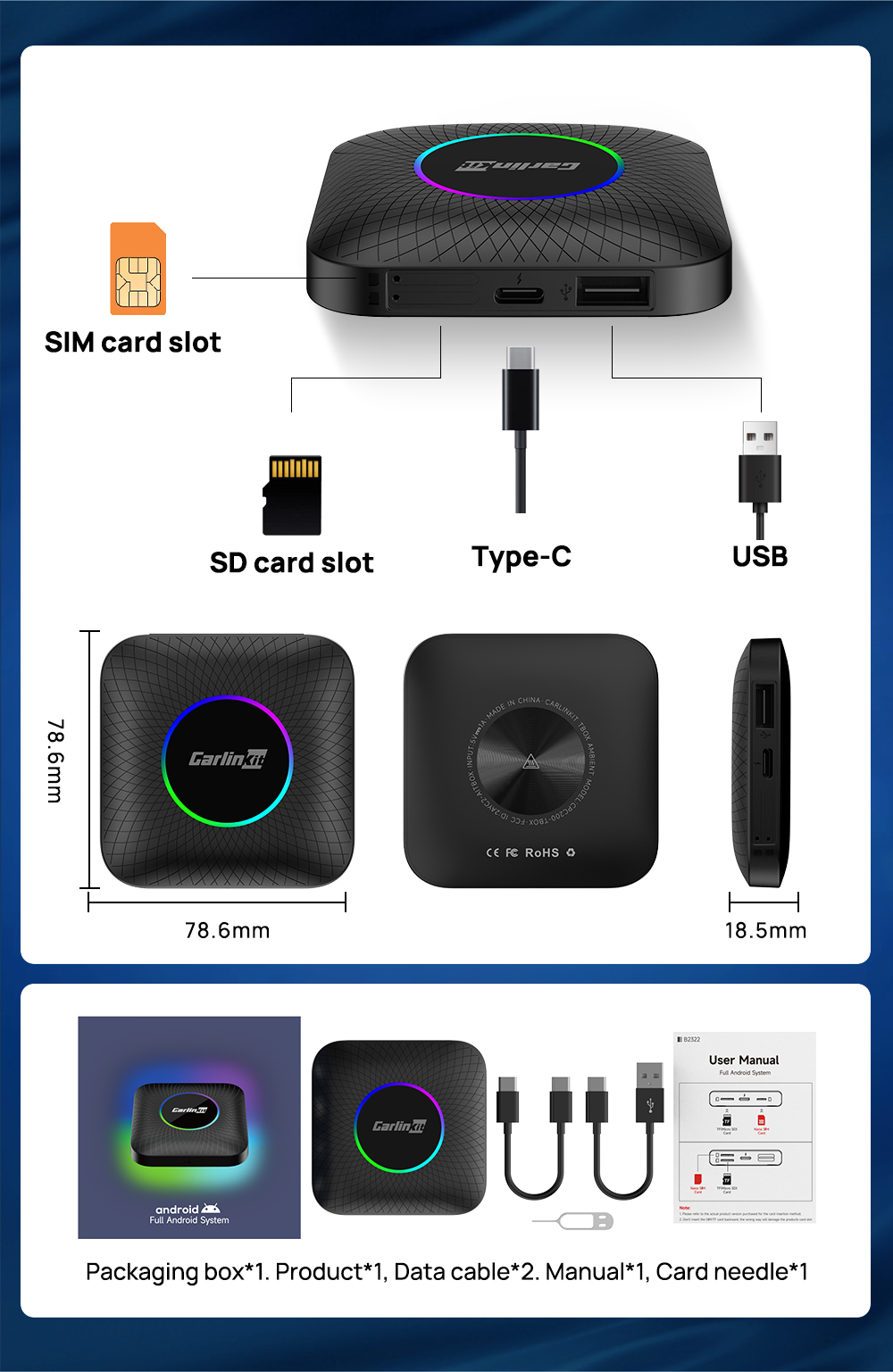 商标英文_11 CarlinKit CarPlay Ai TV Box LED USB Plus Android13 كوالكوم 660 8 النواة CarPlay اللاسلكي، Android Auto، Netflix، YouTube - الصورة 6